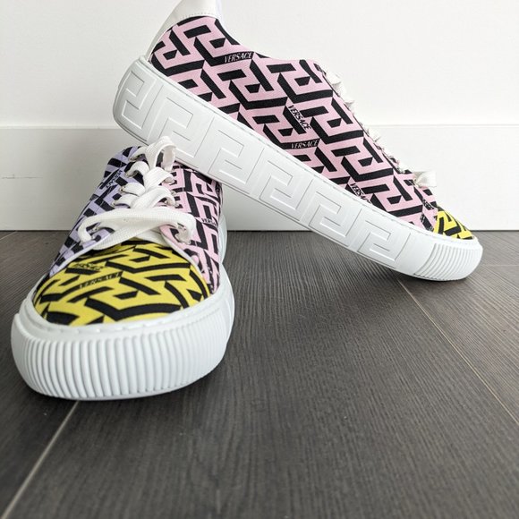 Versace La Greca Coated Canvas Sneakers - Picture 4 of 11